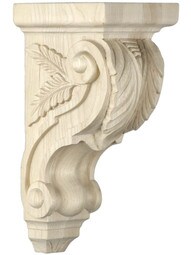 Foliage Pattern Corbel in Four Sizes with Choice of Wood